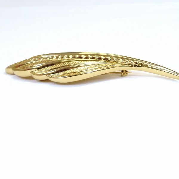 ディオールブローチ美品激安 ae クリスチャンディオール Christian Dior ブローチ 羽根 ゴールド 金