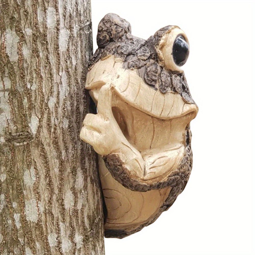ツリーオブジェ インテリア 置物 覗いているカエル かえる 隠れている
