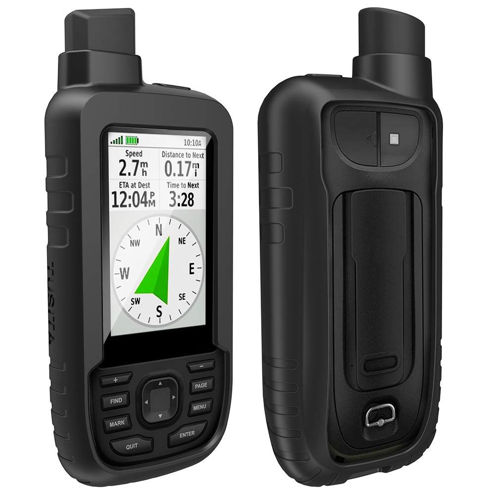 TUSITA シリコンケース Garmin GPSMAP 66s 66st 66sr 67対応 [ブラック]