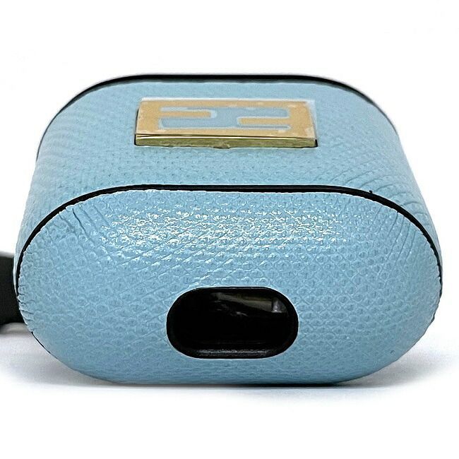 フェンディ FENDI ライトブルー AirPodsケース イヤホンケース フェンディ Air Pods ケース ライトブルー ゴールド 7AR816