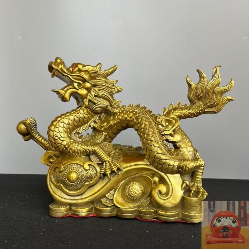 五爪龍 置物　銅製　台付　風水 開運 金運 骨董 インテリア　アンティーク 楽天市場】龍の置物 風水 五本爪 銭龍 商売繁盛 金運アップ 風水