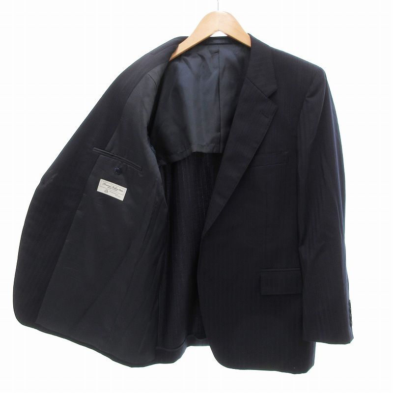 【美品♡】23区 パンツ セットアップ スーツ ブラック ウール ストライプ M 23区 パンツスーツ セットアップ 黒 ストライプ ジャケット＋