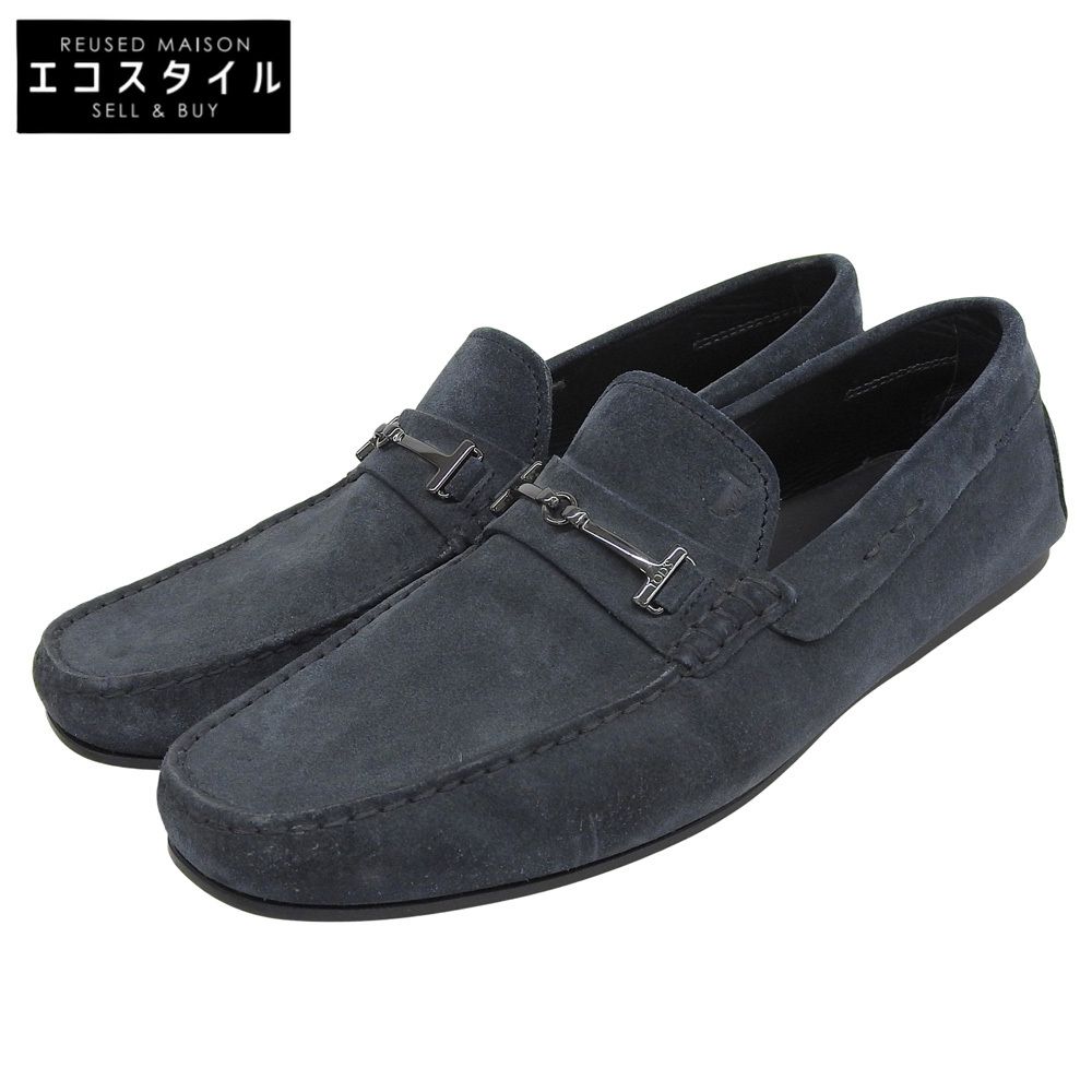TOD S トッズ スエード ドライビング シューズ メンズ ネイビー 8.5 8.5