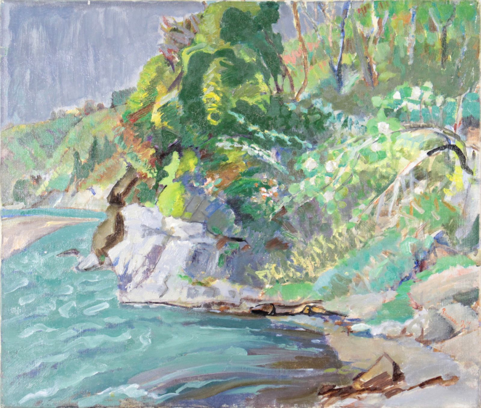 中村善策 『小樽』 油彩画 - 北海道画廊