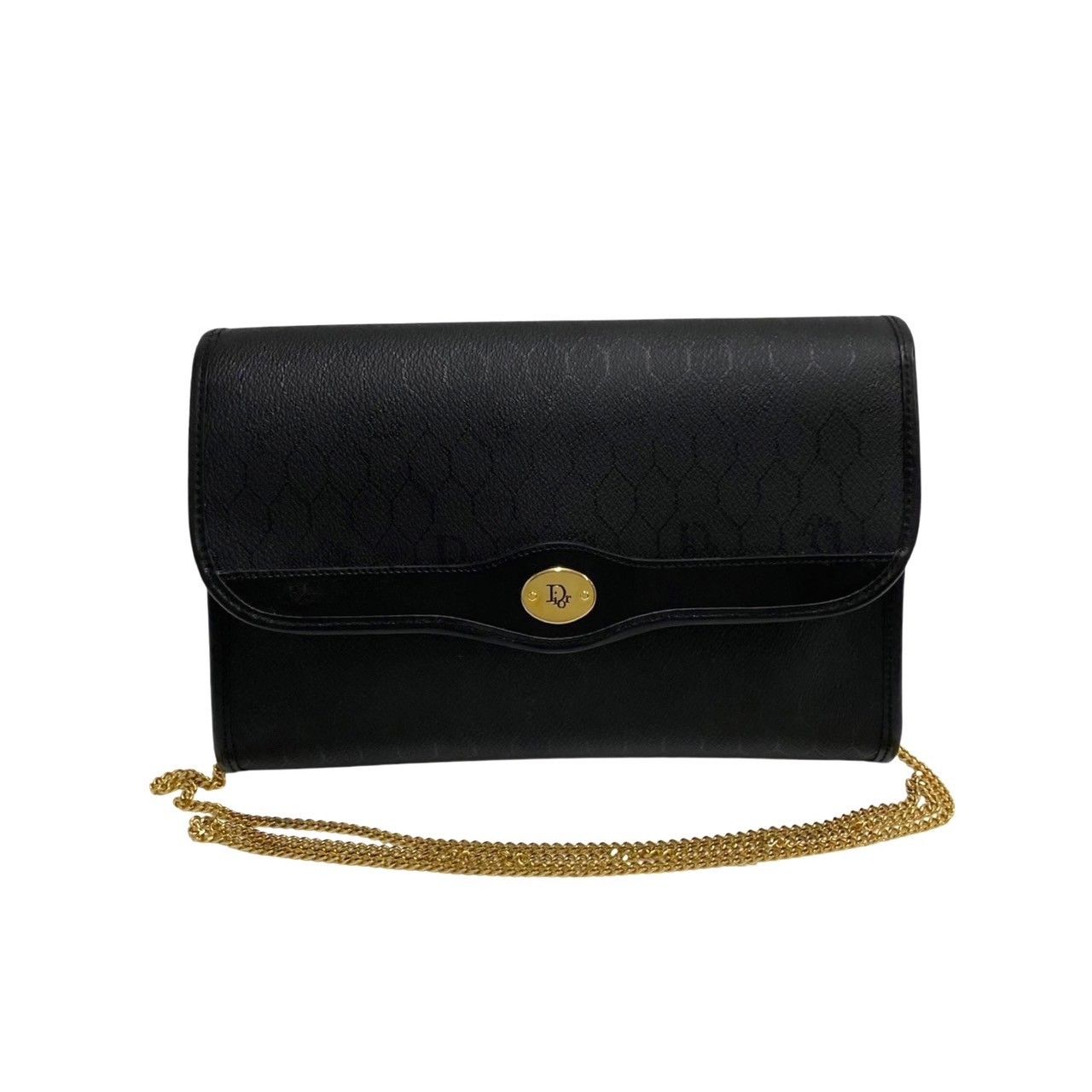 極 美品 Christian Dior ディオール ロゴ 金具 ハニカム 柄 レザー 本 
