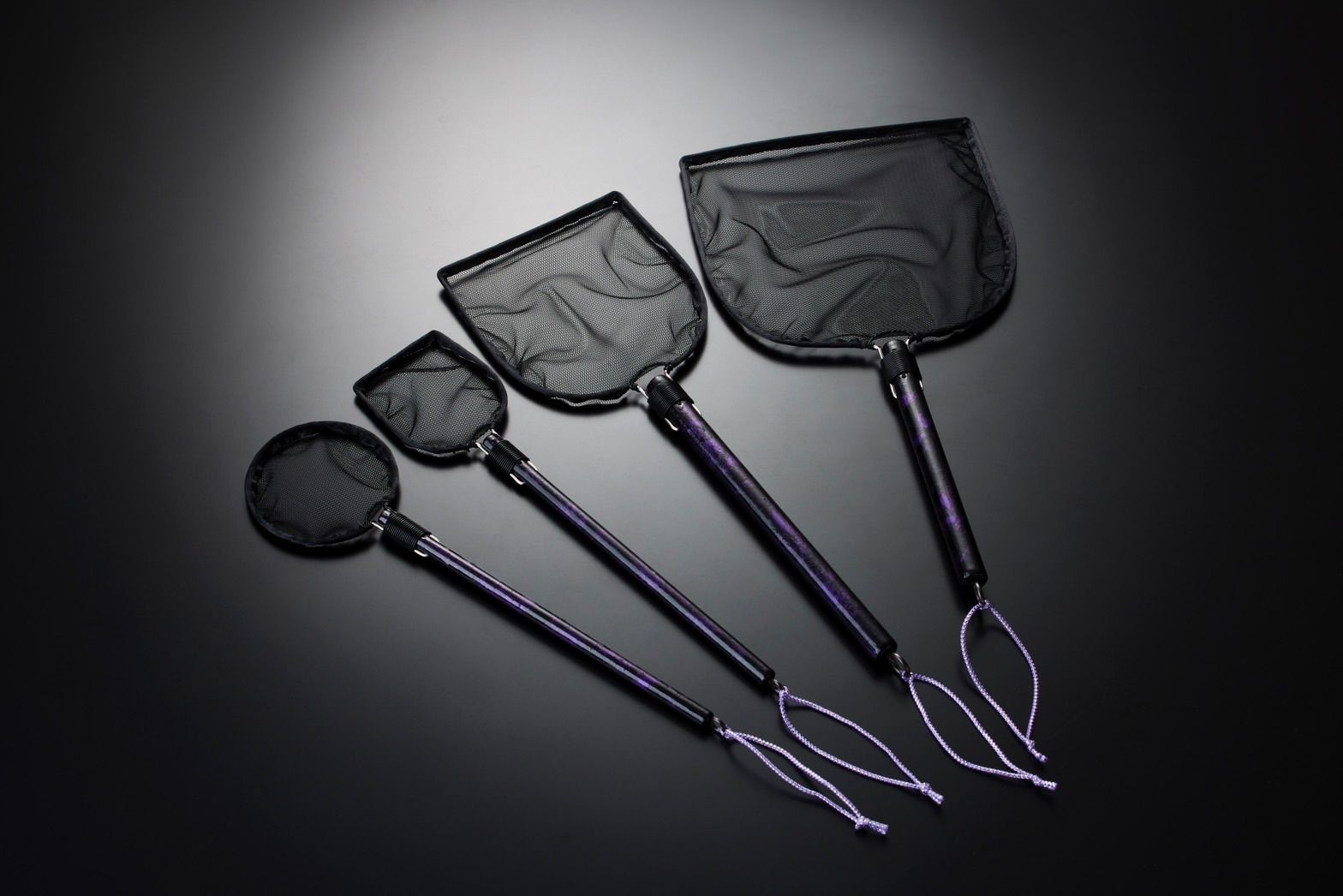 yamshinめだか選別網黒網３本セット 角型黒ベースタモS.M.Lサイズ＋丸型Sサイズ 4本セット めだか 紫