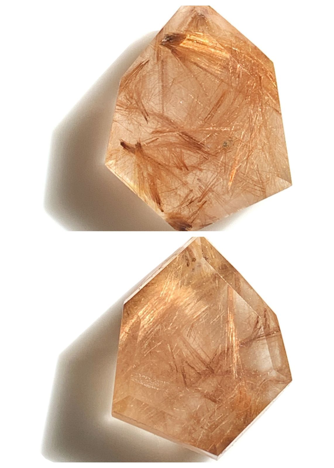 クリスタルクォーツ×ルチルクォーツ ダブレット ストーン ネックレス 両面ペンダント チャーム SV925シルバー １点もの 40