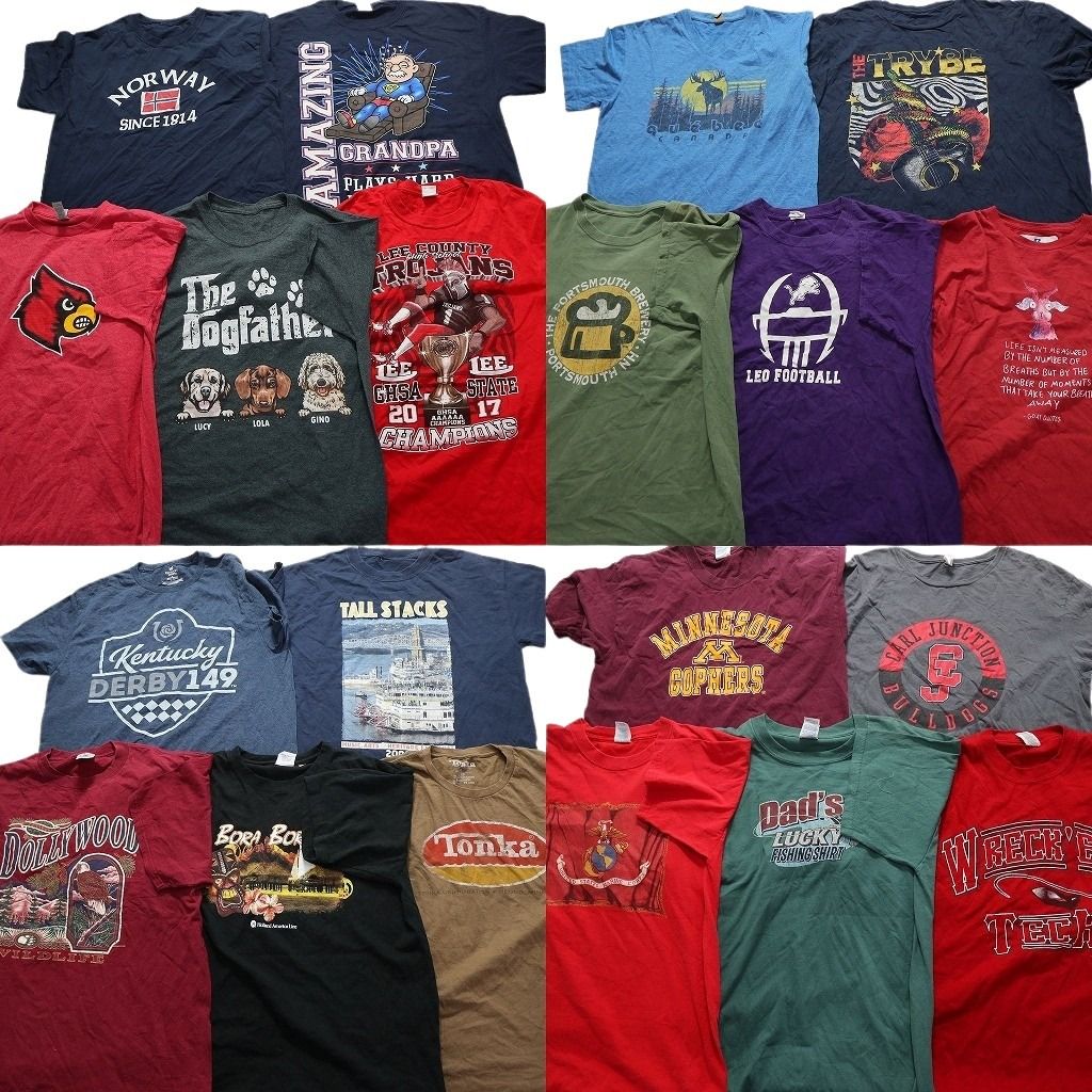 古着卸 まとめ売り カラーmix プリント 半袖Tシャツ 20枚セット
