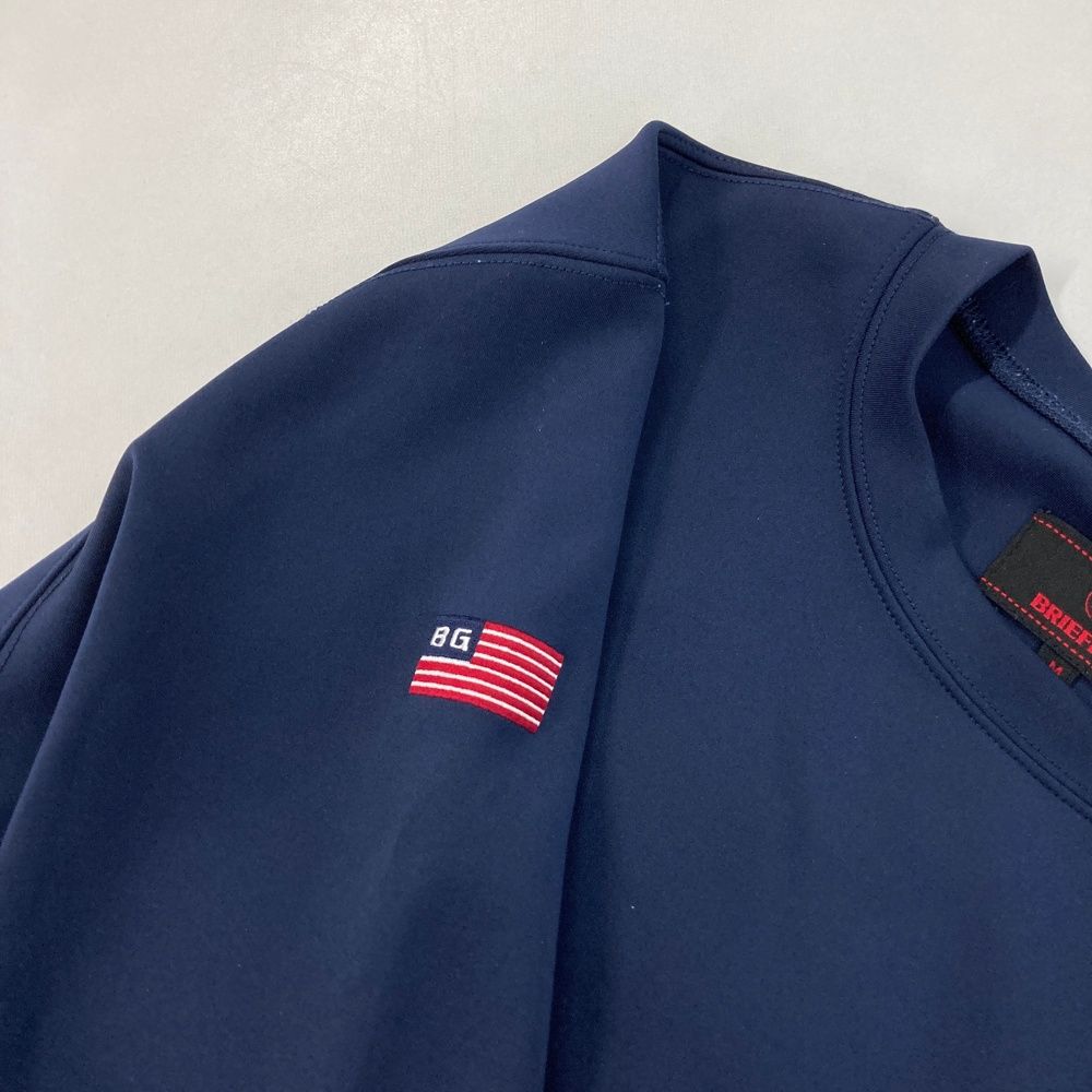 安い！かわいい！ サイズ M BRIEFING GOLF ブリーフィング 長袖 スウェット 3Dロゴ ネイビー系 240101530392 ゴルフウェア メンズ ストスト
