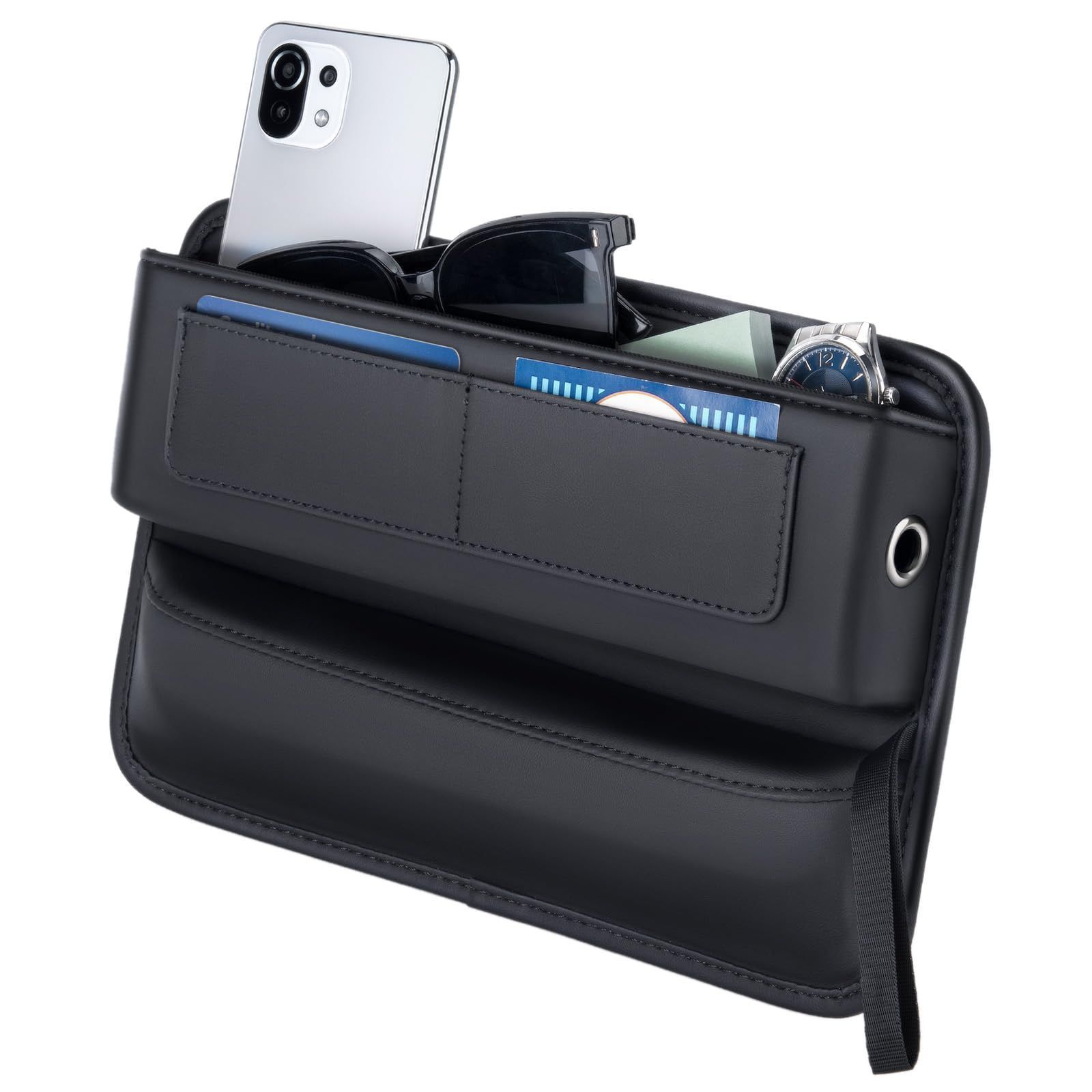 数量限定】カード コイン メガネの収納ポケット 車内 便利グッズ カー用品 防水PU革