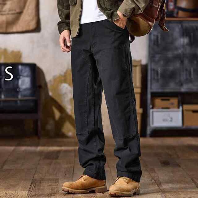 S メンズ ファッション 服 男性用 オシャレ シンプル 大人 かっこいい ストリート アメリカン 秋 ブラック レトロ ストレート パンツ ロギング パンツ カジュアル パンツ