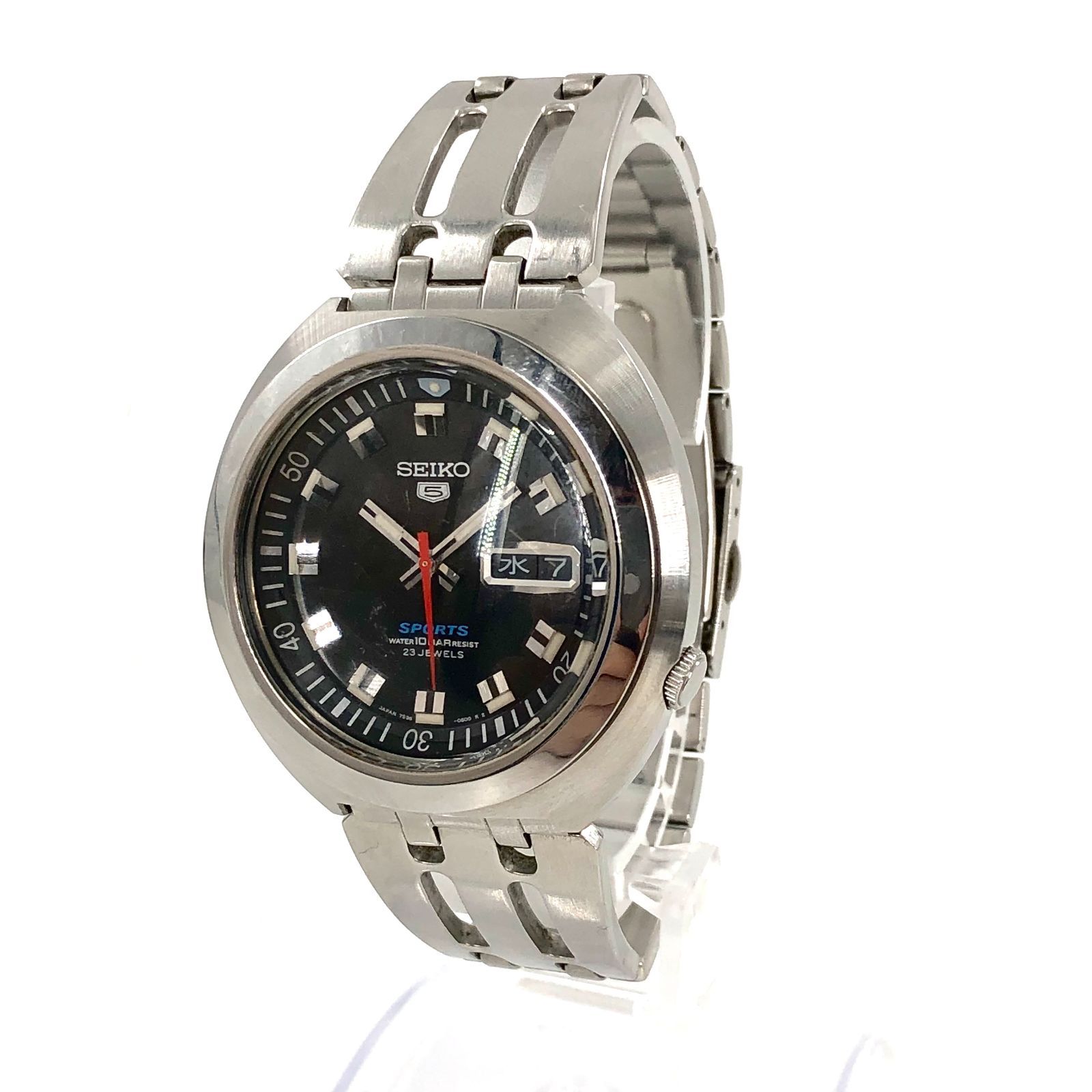 SEIKO セイコー FIVESPORT ファイブスポーツ 7S36-0060 SS|AT デイデイト ブラック文字盤 メンズ腕時計 稼動品 OE-936