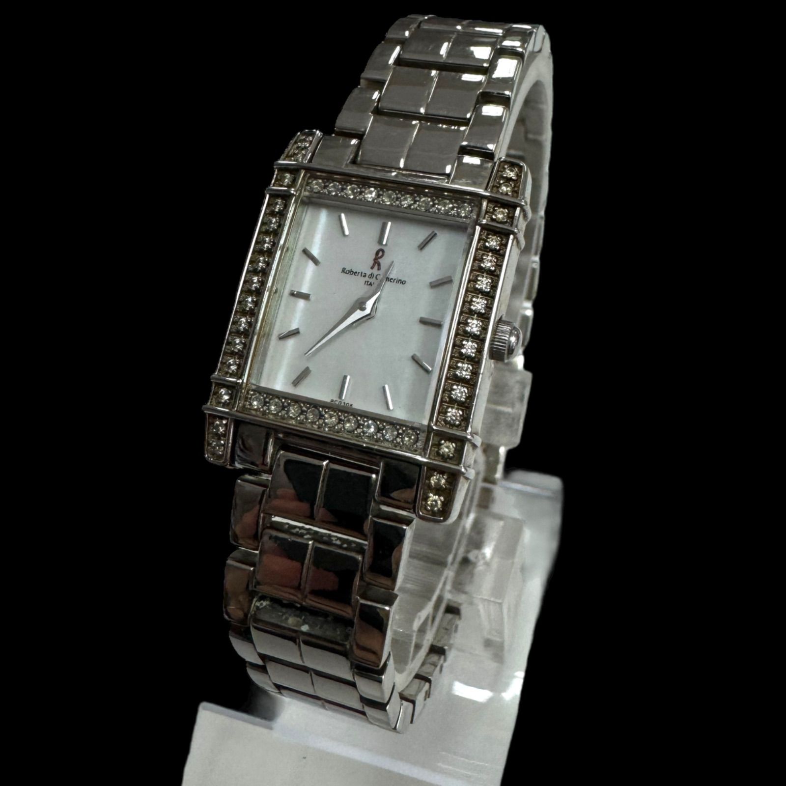 稼働 ロベルタ ディ カメリーノ 腕時計 シェル文字盤 ストーンベゼル1335