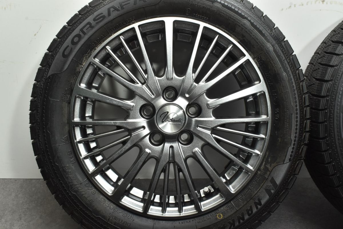 【美品 超バリ溝】ヴェルザンディ 15in 6J +43 PCD100 5穴 ナンカン コルサファ CORSAFA 185/60R15 170系 シエンタ 送料無料 即納可能