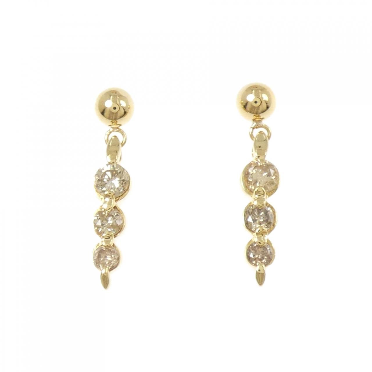 K18YG ダイヤモンド ピアス 0.6CT