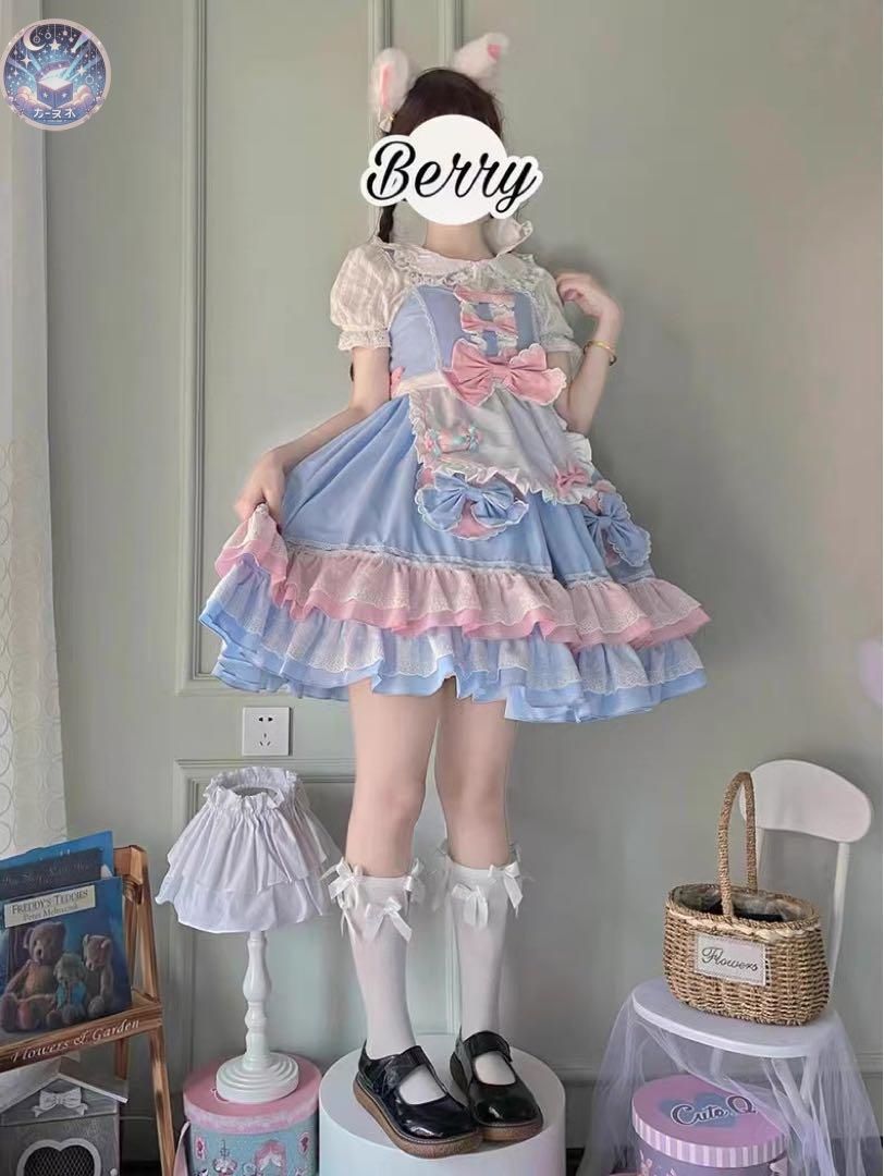♥ 可愛いリボン×フリルのお出かけロリータワンピース 女子会にピッタリ WWW_NOITHATQUANGTHANH_NET