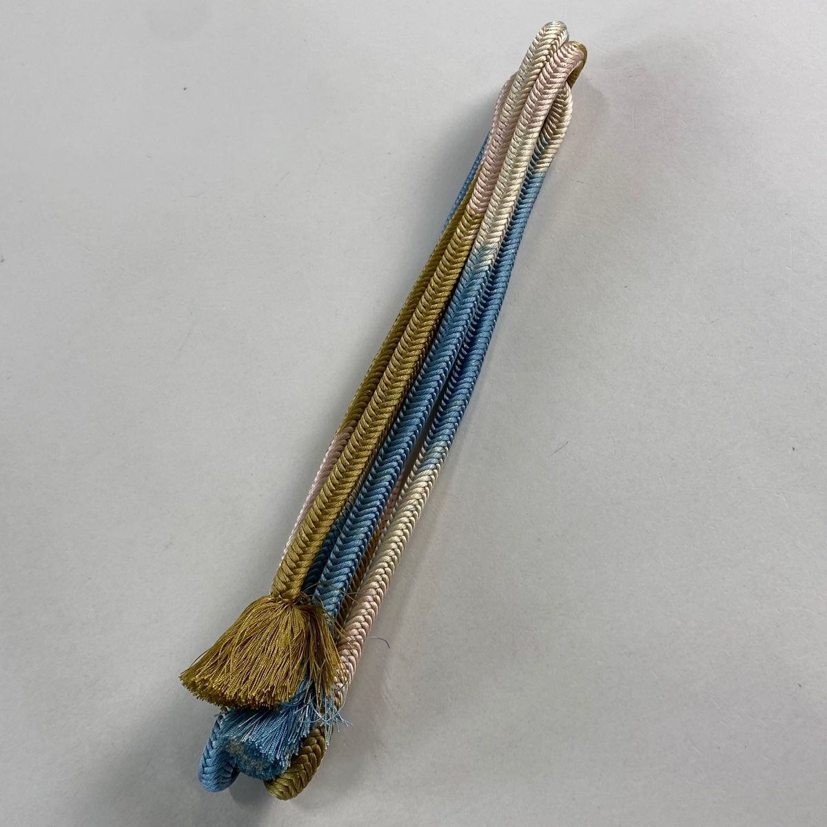 帯締め 無形文化財 有職組紐 道明 金糸 水色 正絹 和装小物