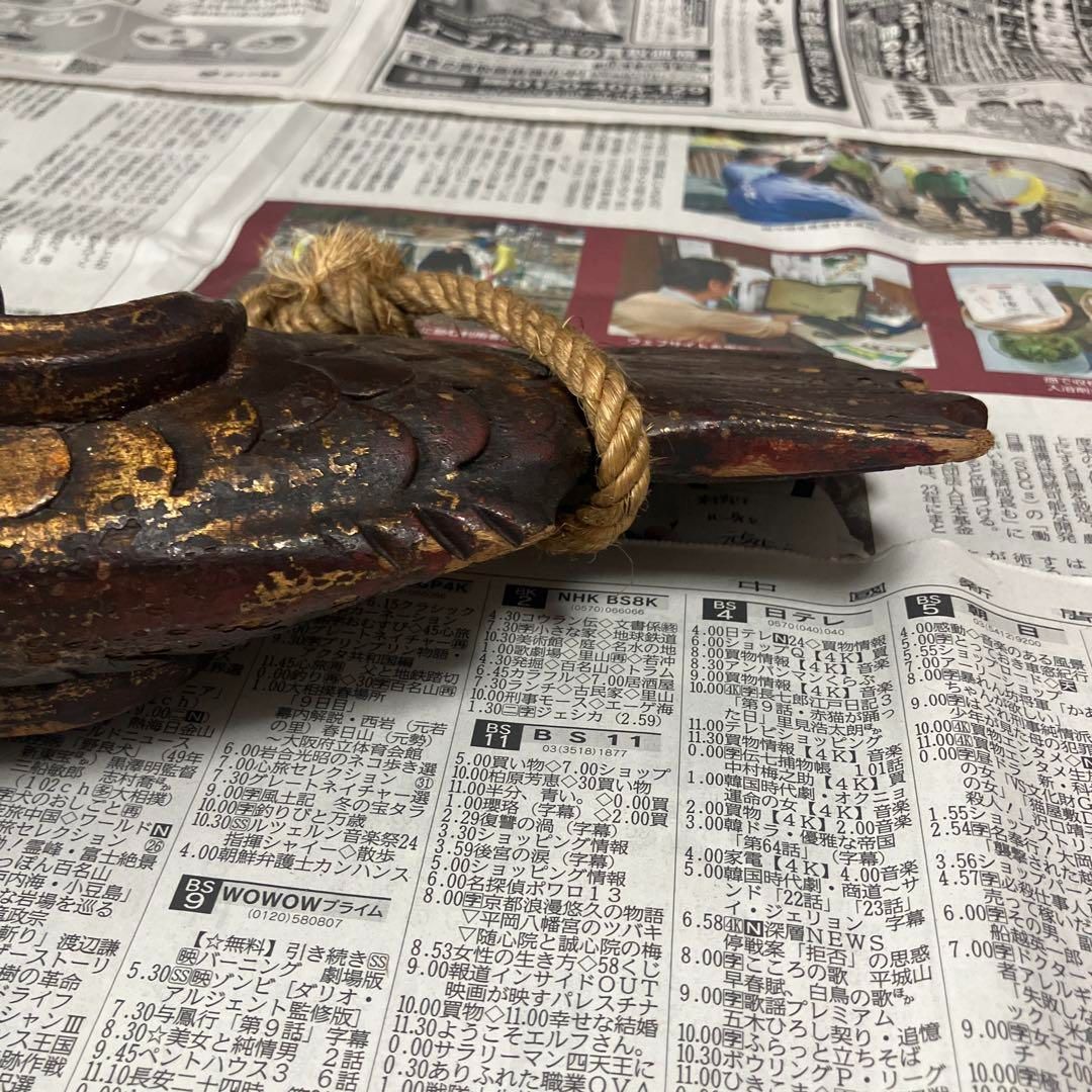 古民具 木彫鯉 自在鉤 囲炉裏 吊り鉤 アンティーク #932 2025年最新