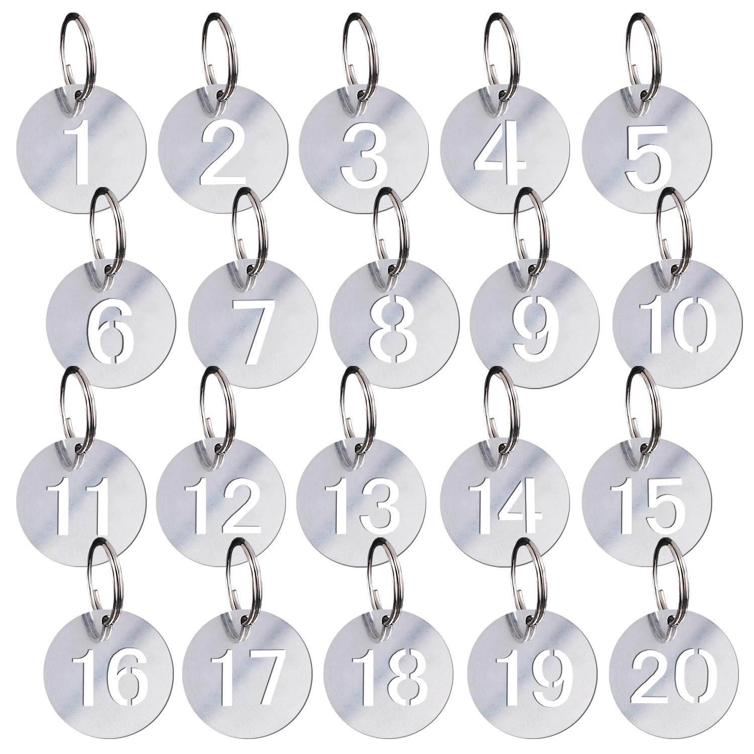 10セット キーリング付 ステンレス 耐高温性 防水 番号札 両面 クローク 番号シール ネームタグ タグ 札 ドア番号 D STONE