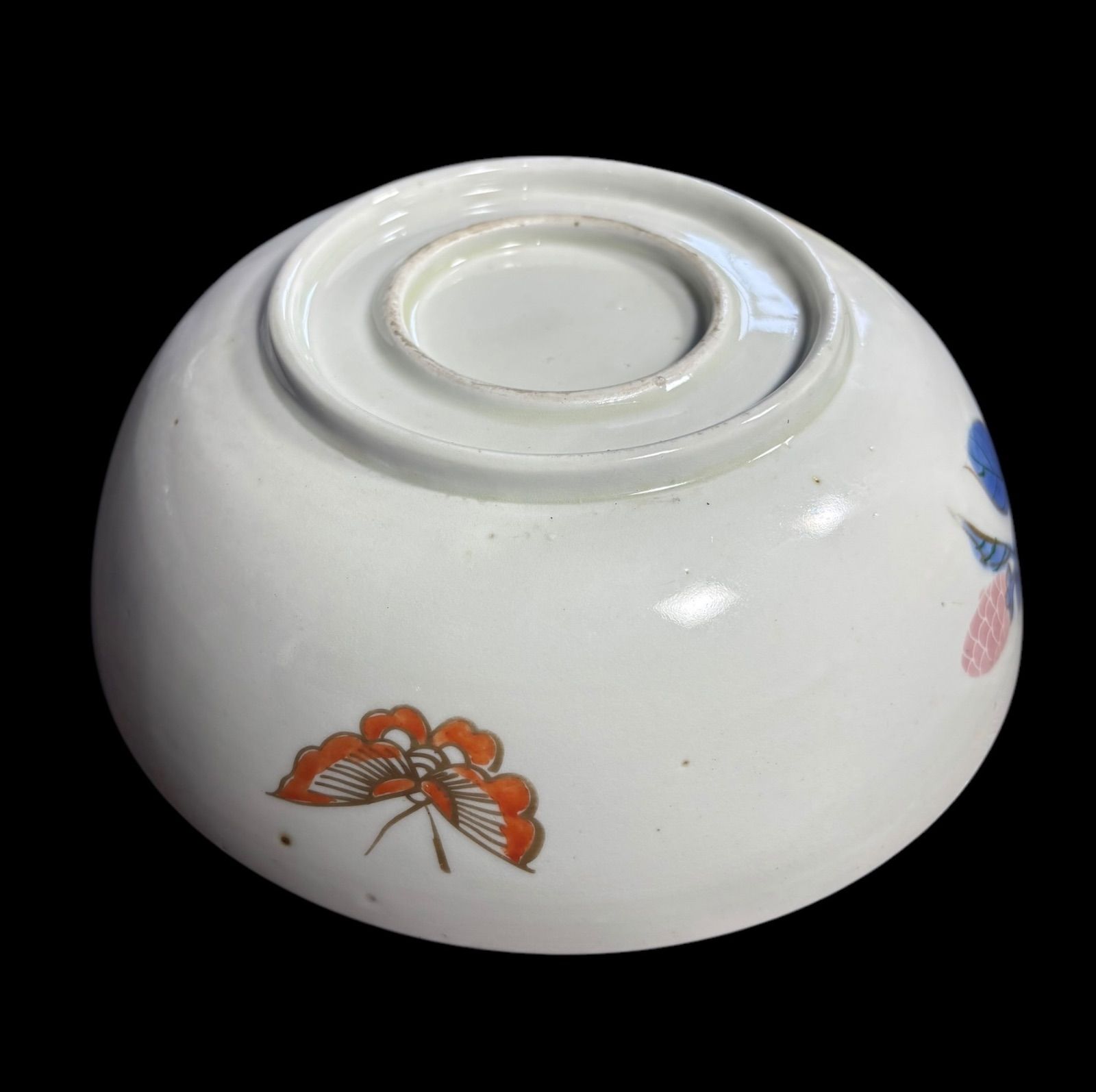 現品限り!!】古伊万里 大鉢 [蝶草花文] 金彩 色絵 大皿 丸皿 鉢