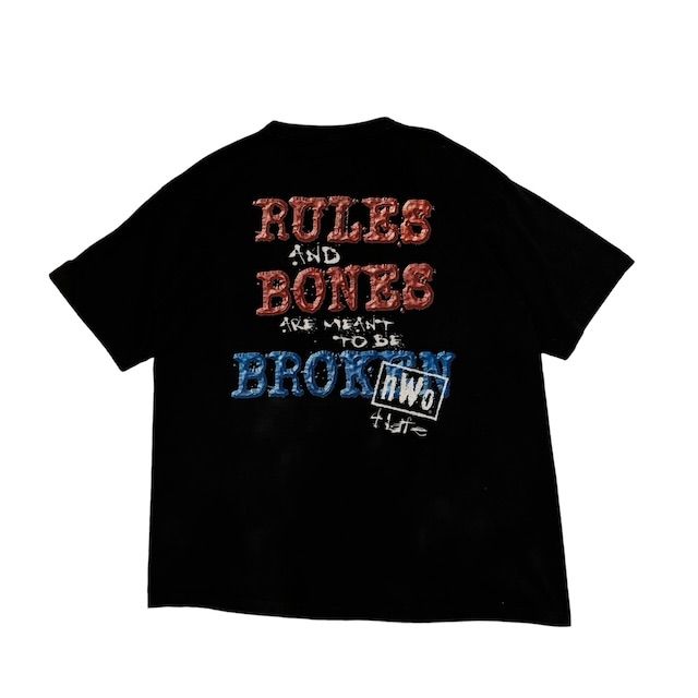 90s vintage T AMERICA New World Order Rules and Bones Broken ヴィンテージ プロレス ヴィンテージ Tシャツ