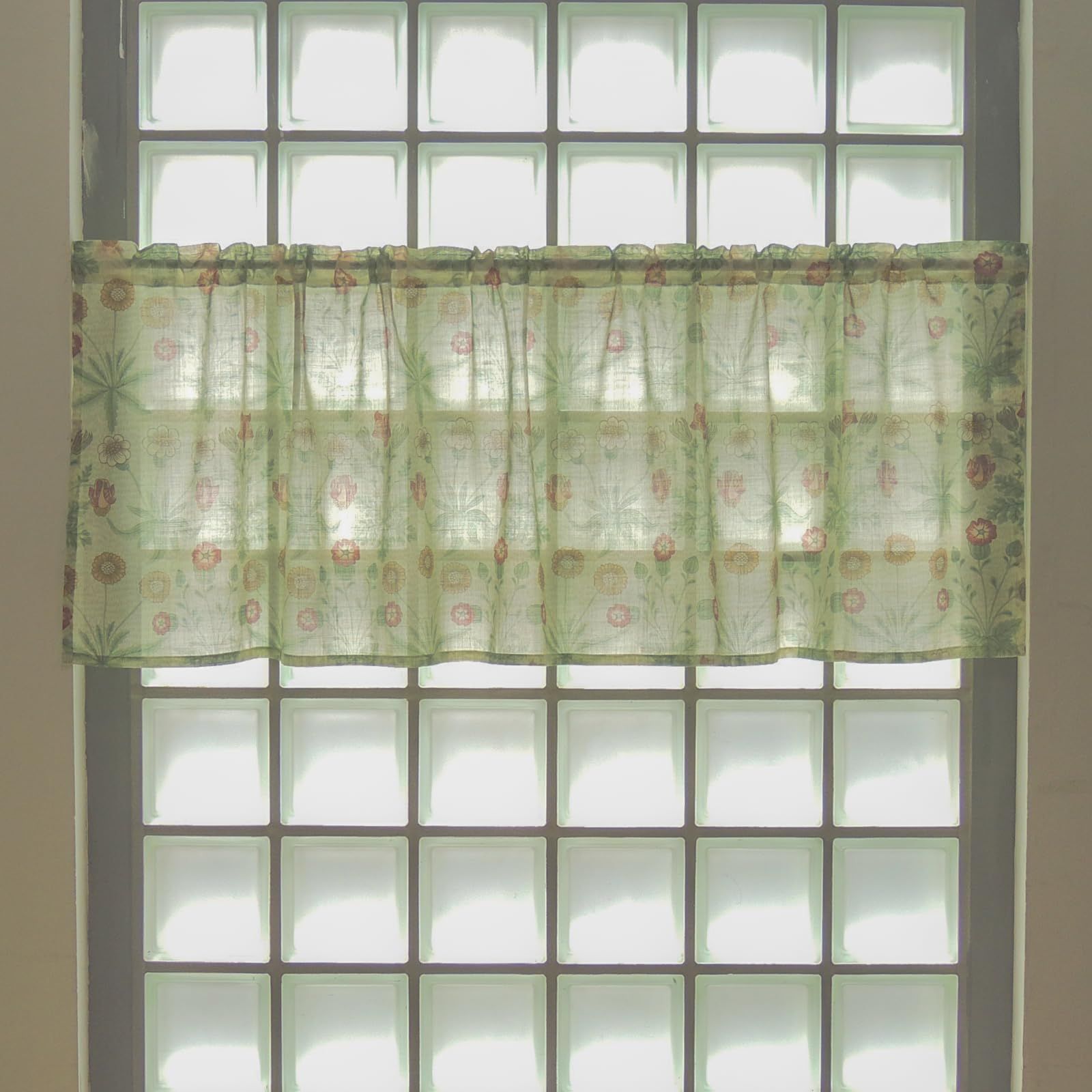 【特価セール】グリーン カフェカーテン 145×45cm 川島織物セルコン