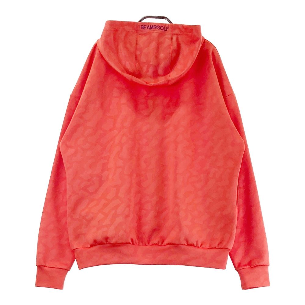 サイズ L BEAMS GOLF ビームスゴルフ スウェット ジップパーカー 総柄 オレンジ系 240101527723 ゴルフウェア メンズ ストスト