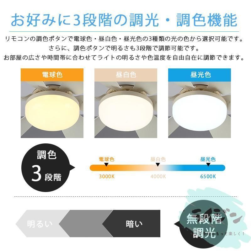 シーリングファン シーリングファンライト おしゃれ 調光調色 led 軽量 シーリングファンライト LED シーリングファン シーリングライト