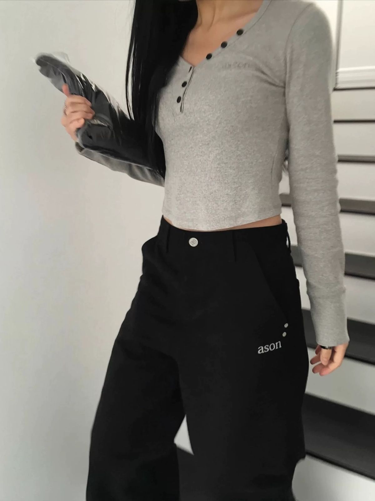 シャツ 韓国 as on ason アズオン SMOG WIDE PANTS ボトムス カーゴ ワイドフ パンツ ハーフパンツ かわいい おしゃれ 人気 Y2K レディース