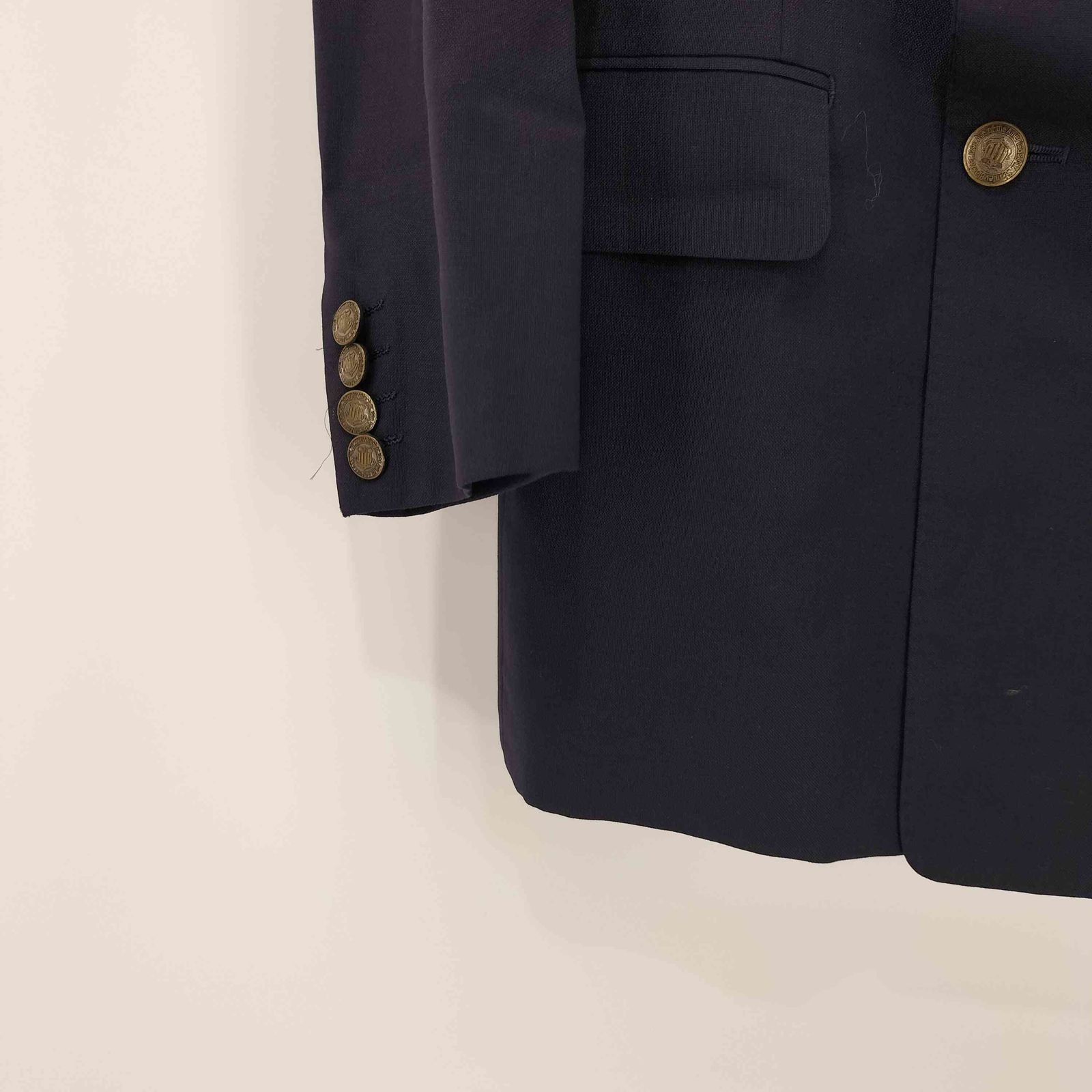 バーバリーズ BURBERRYS 80-90s WOOL＆MOHAIR 紺ブレ 金ボタン ダブル 