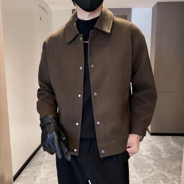秋冬 コーデ メンズ 服 シンプル ファッション オシャレ 大人 かっこいい 大きいサイズ ストリート 紳士服 ワイド ウール ジャケット ハイエンド