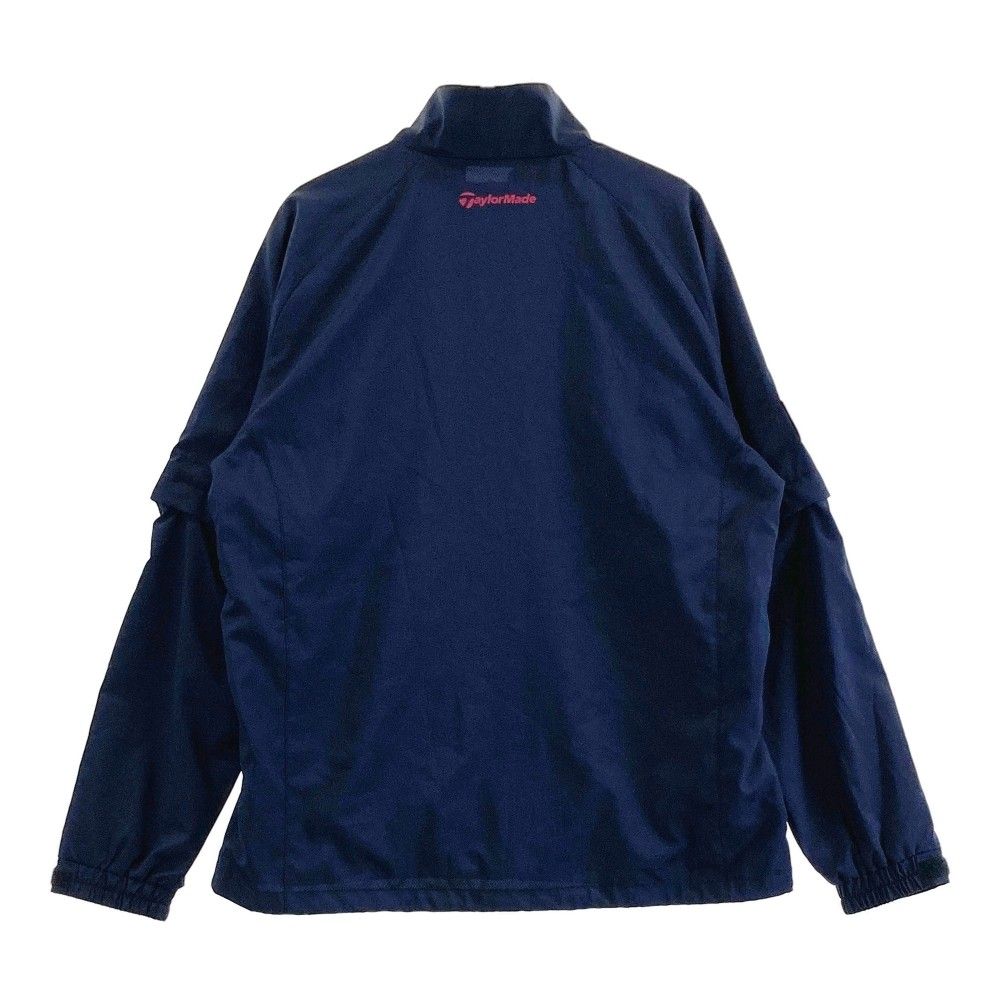 サイズ：M TAYLOR MADE テーラーメイド AF9893 2way ジップ ジャケット ボーダー柄 ネイビー系 [240101496845] ゴルフウェア メンズ ストスト サイズ：M TAYLOR MADE テーラーメイド AF9893 2way ジップ