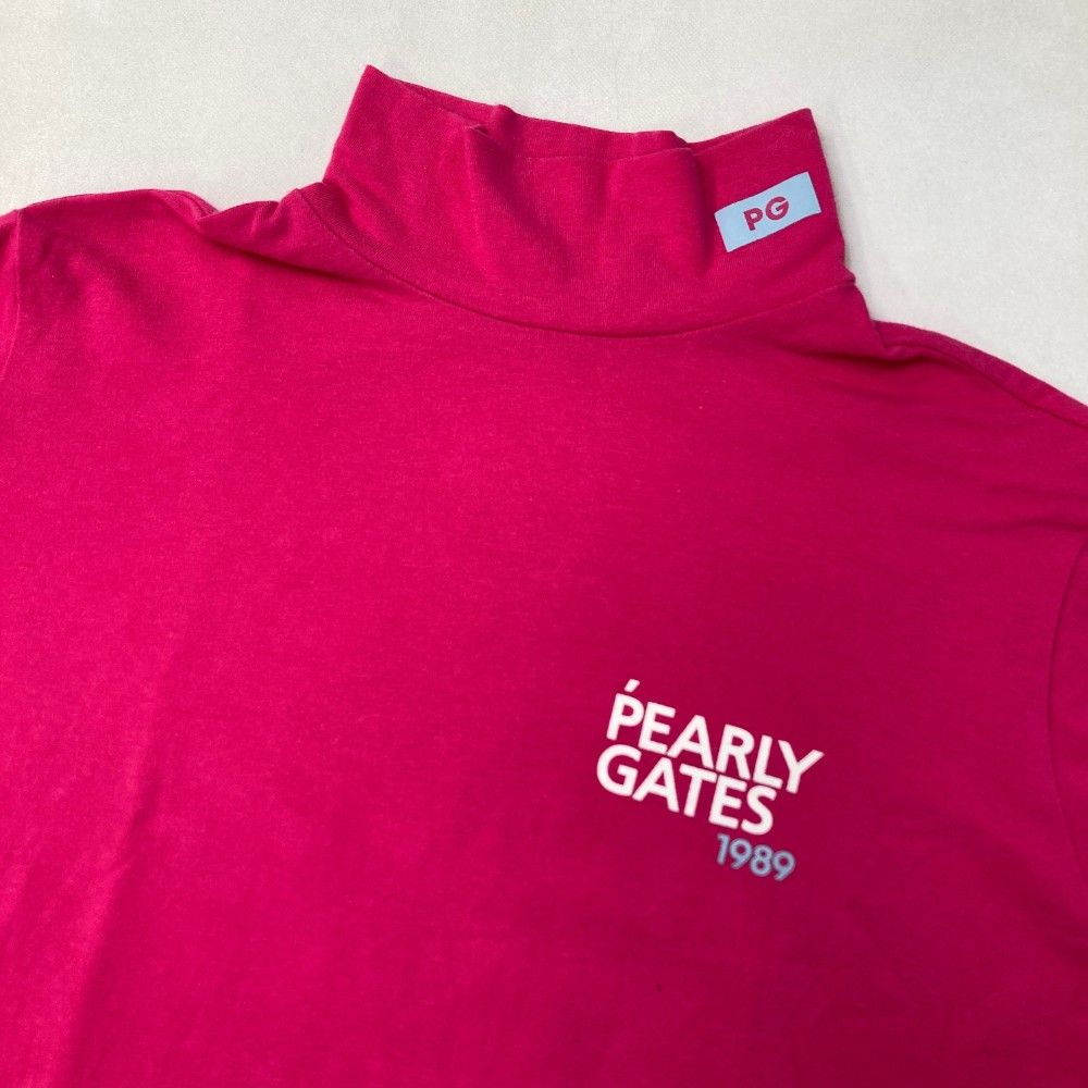 サイズ：0 PEARLY GATES パーリーゲイツ 2024年モデル モックネック 長袖Tシャツ 総柄 グリーン系 [240101426631] ゴルフウェア レディース ストスト サイズ：1 PEARLY GATES パーリーゲイツ 2024年モデル モック