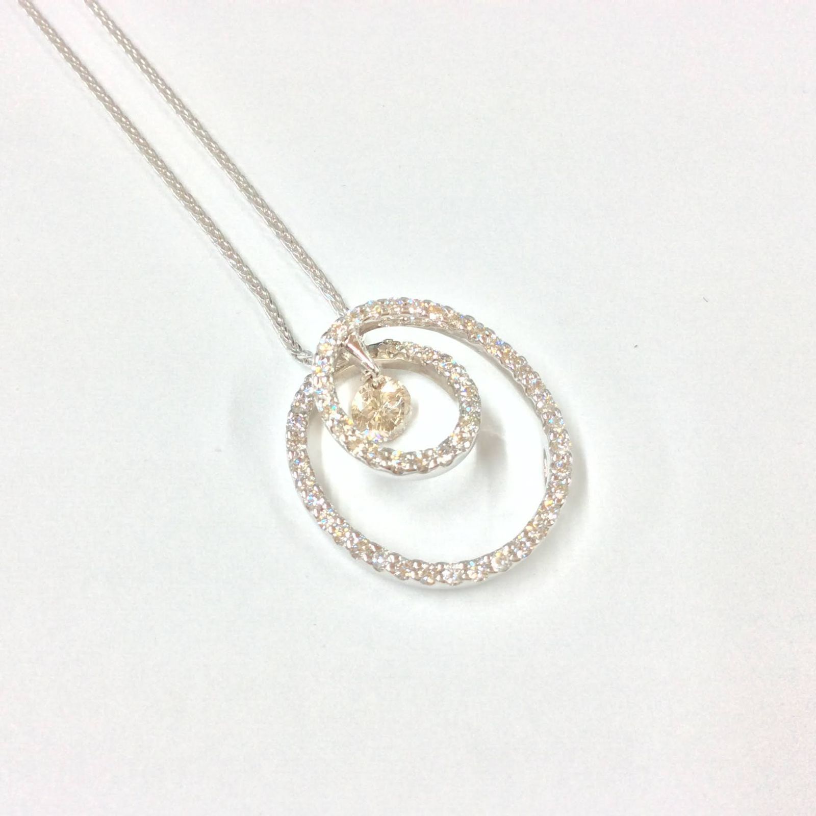 ダイヤモンドネックレス メインダイヤ0.50ct メレダイヤ0.36ct 