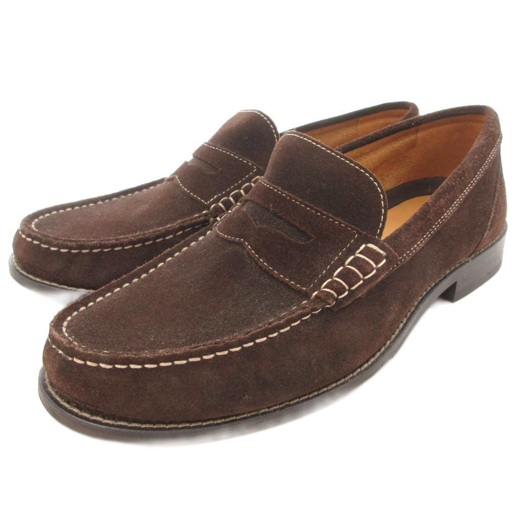 コールハーン COLE HAAN コインローファー シューズ スエード 7.5 ダークブラウン AE