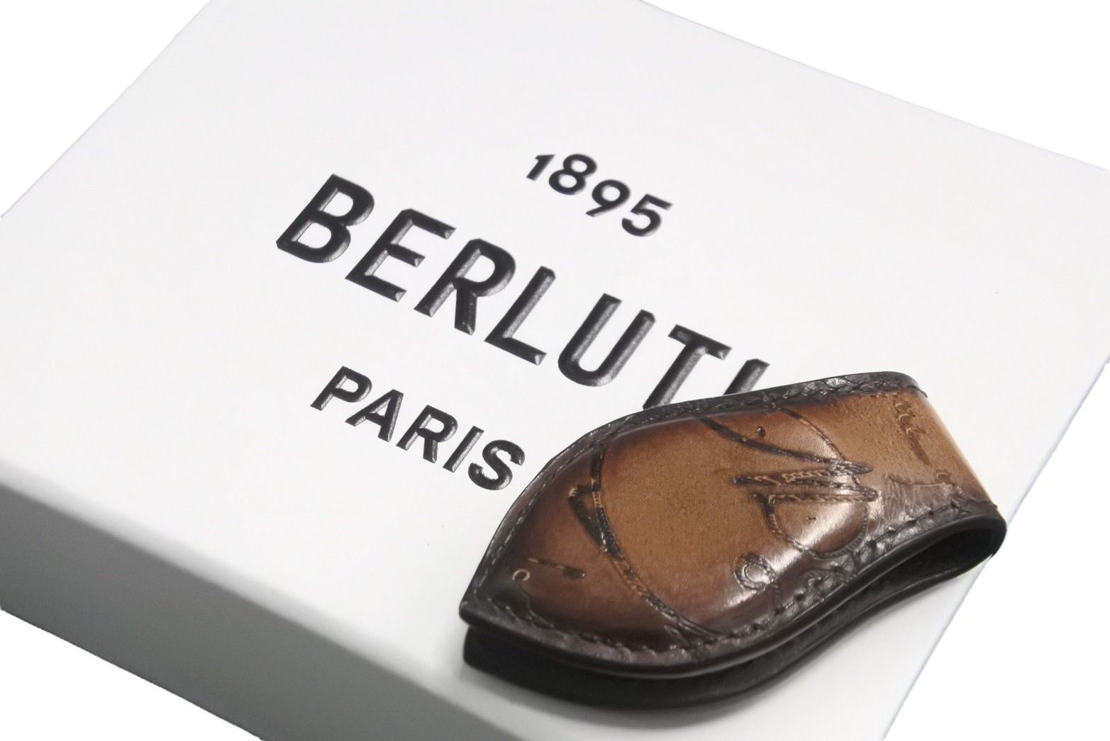 極美品 Berluti ベルルッティ レザー マネークリップ ブラウン 極美品 Berluti ベルルッティ レザー マネークリップ ブラウン