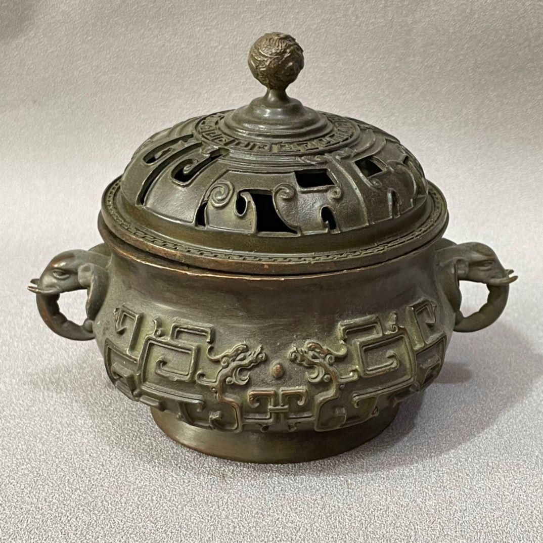 銅 細工 茶道具 香道具 八仙五福香炉 工芸品 美術品 置物 八仙香炉 銅