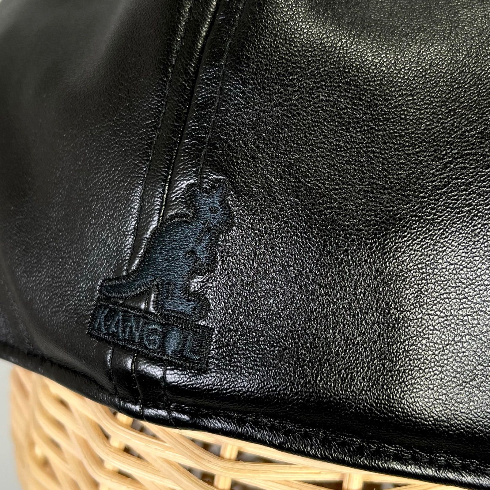 KANGOL Faux Leather Cap レザー ブラック ハンチング サイズ展開