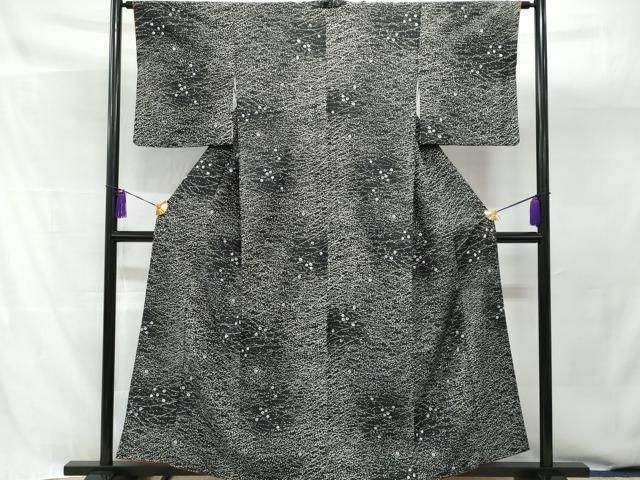 平和屋着物○小紋 花織 変わり格子 洗える着物 DAAQ3094ps