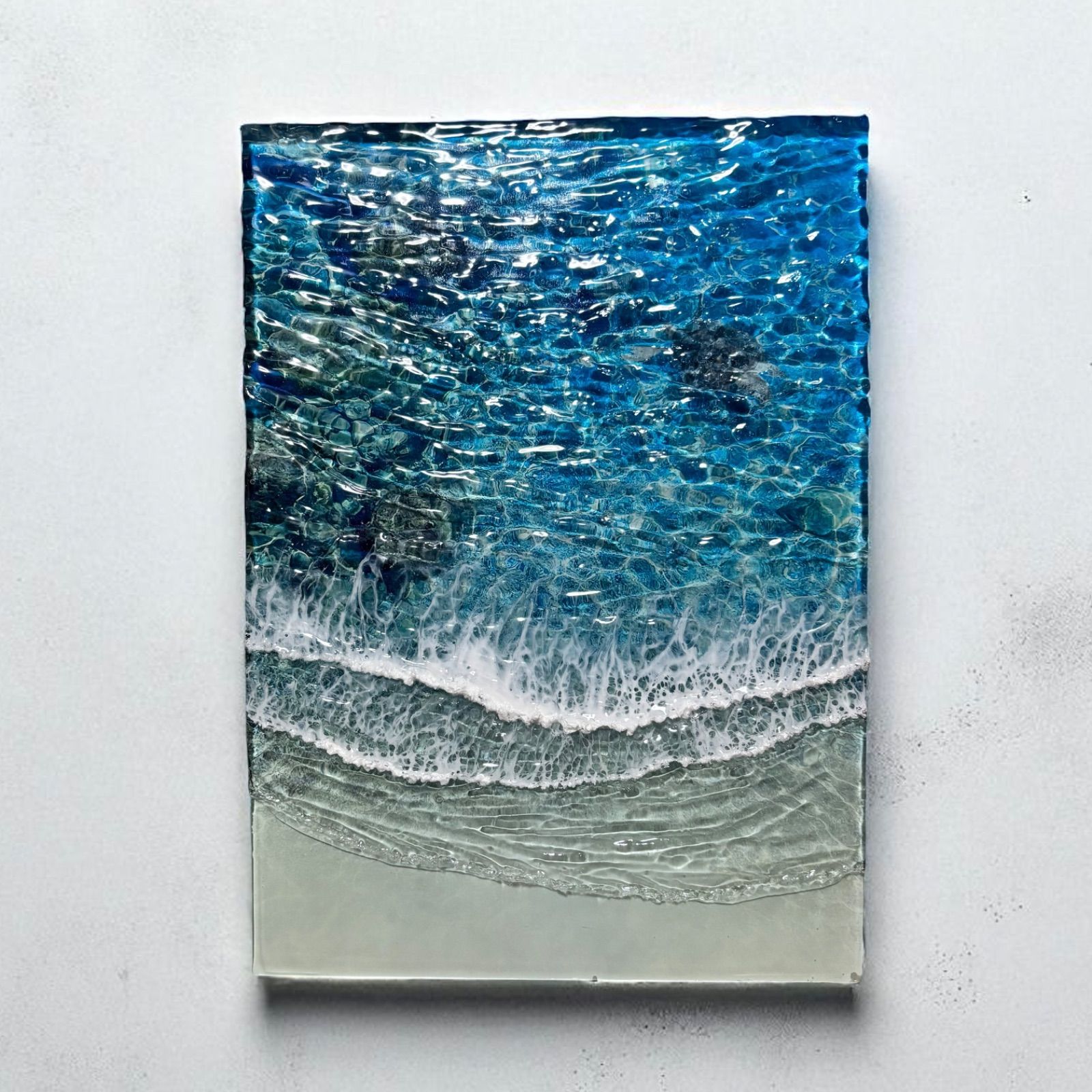 <傾斜厚盛りボード 浅瀬> 超立体 沖縄の海 レジンアートボード 美ら海 オーシャンアート N693