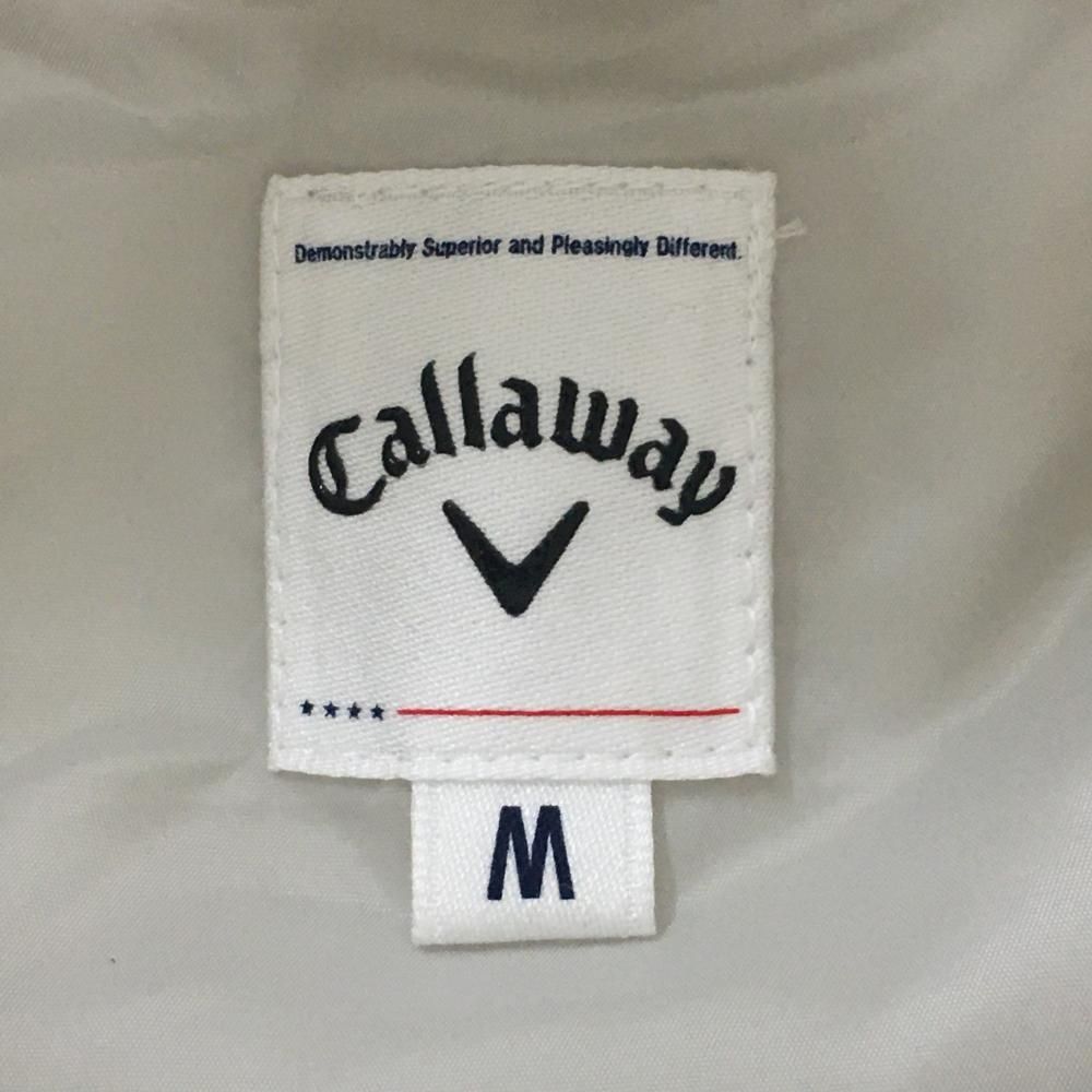 Callaway フード付きダウンベスト M ホワイト キャロウェイ 2WAYダウンベスト 白 ロゴネイビー フード着脱可 ドロー