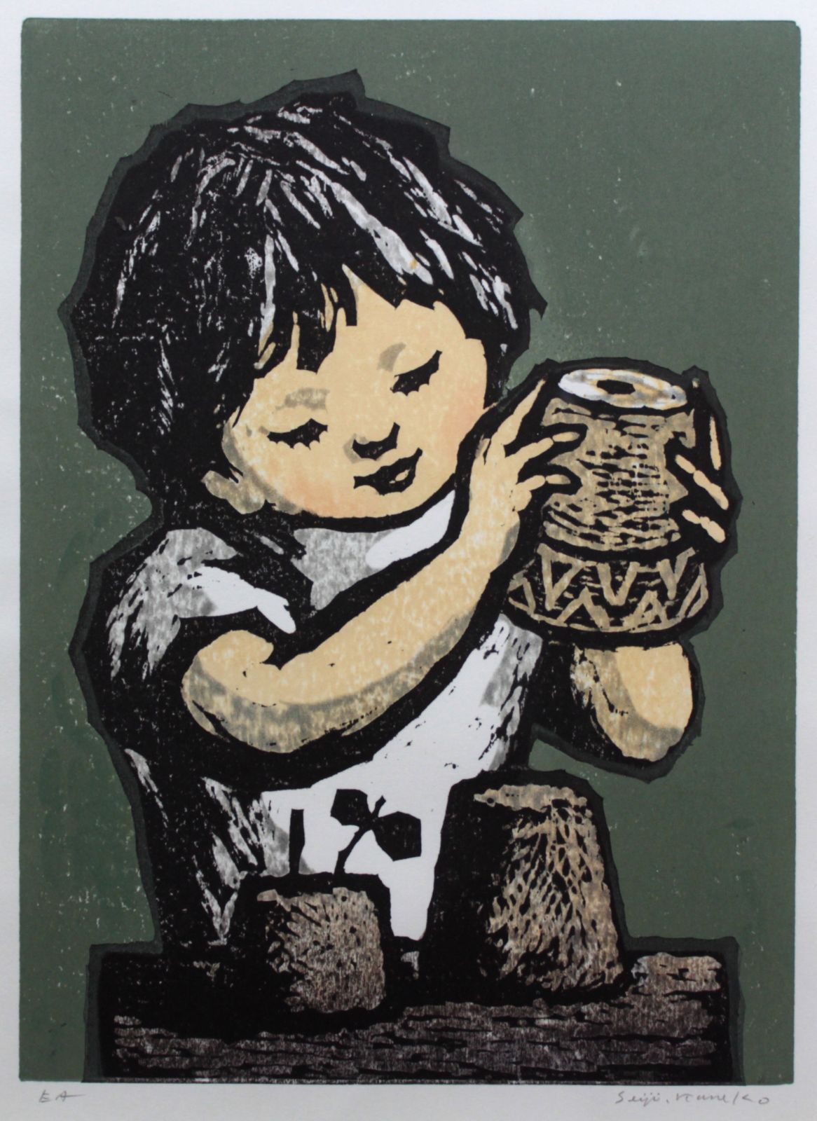 金子誠治『砂あそび』木版画 絵画 金子誠治『砂あそび』木版画 絵画 - メルカリ