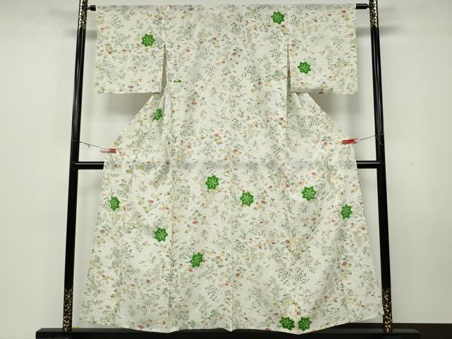 平和屋着物○訪問着 総絞り 流水草花文 黒地 正絹 逸品 DAAR4415tw