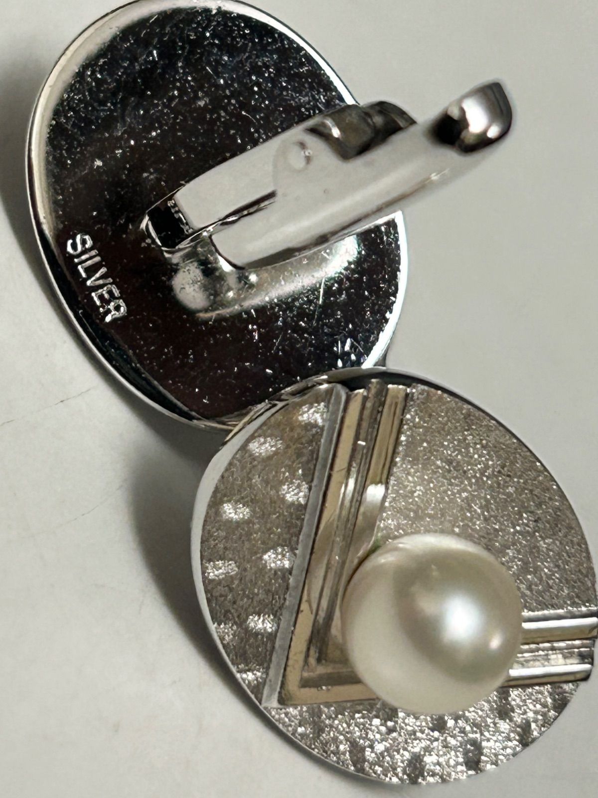 90年代SILVER刻印ボディーPEARLトップCUFF LINKS