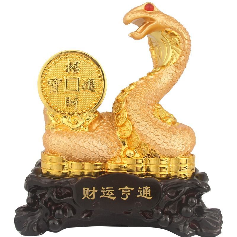 蛇 ヘビ 巳年 干支 置物 オブジェ 金色 ゴールド 財運 金運 開運