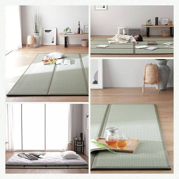 畳マット クイーン 約160×200×1.1cm い草 100％ 目積織 生成り 折りたたみ 軽量 コンパクト 4つ折り 畳マットレス リビング〔代引不可〕 畳マット クイーン 約160×200×1.1cm い草 100％ 双目織