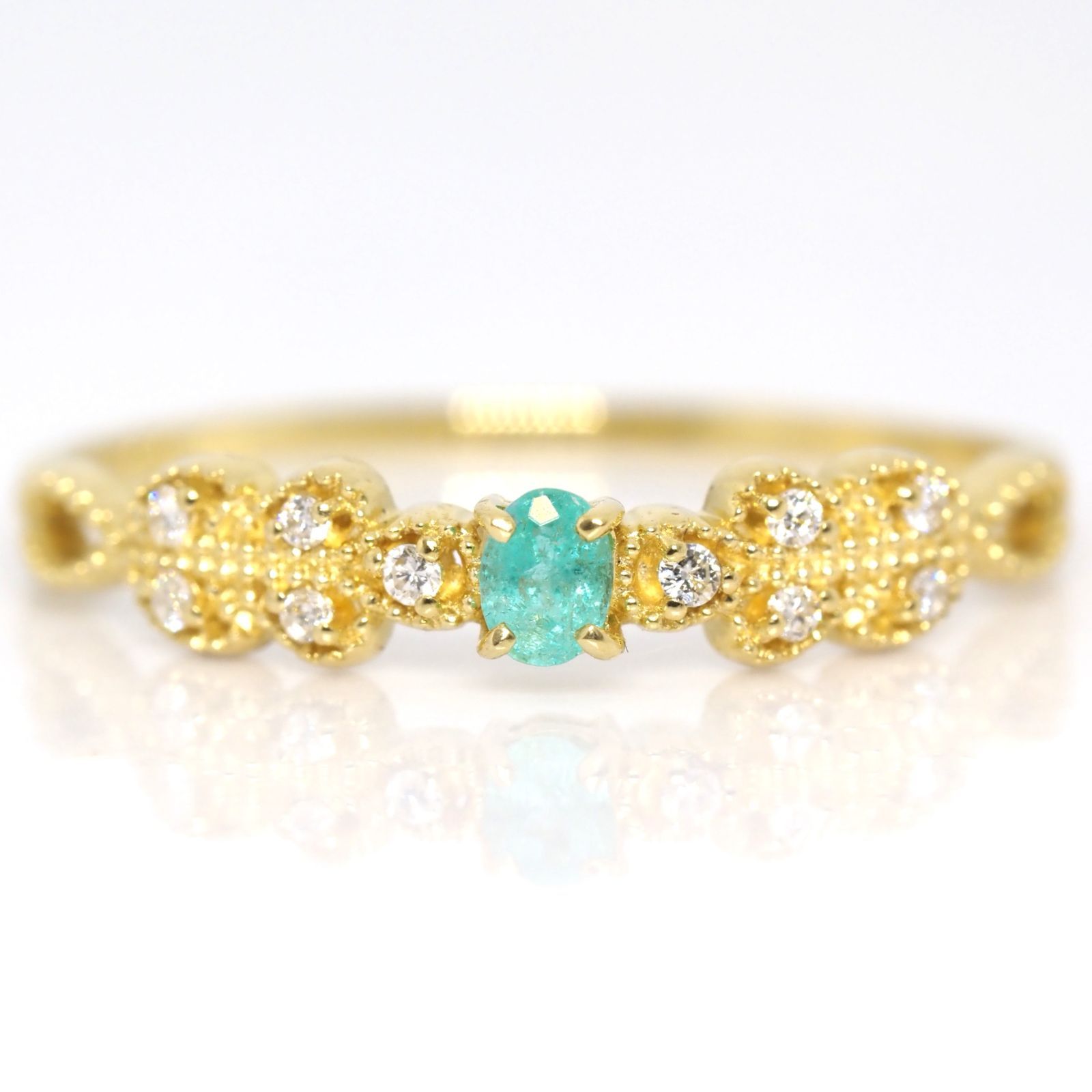 パライバトルマリン ブラジル産 リング 0.075ct D0.04ct k18 - メルカリ