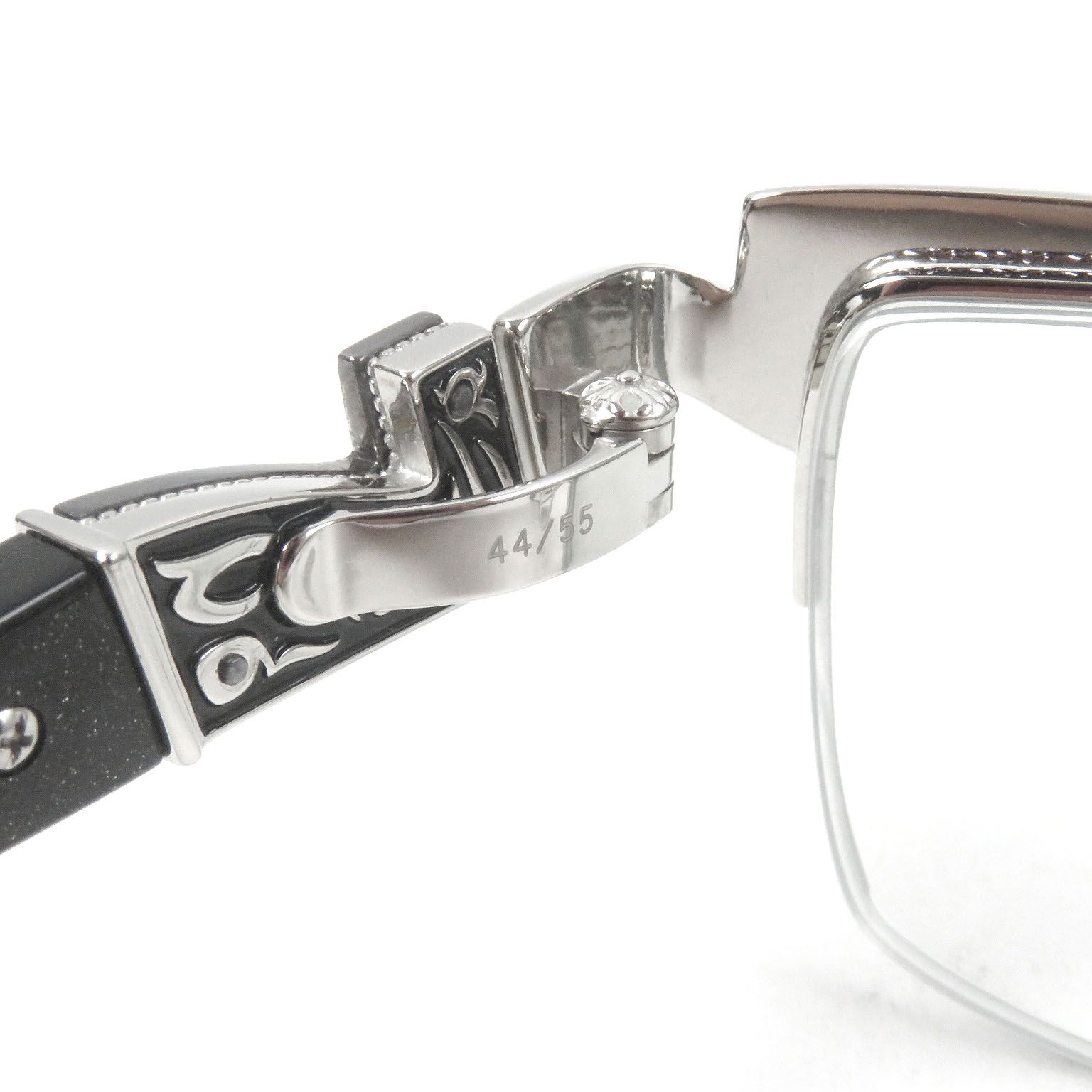 美品□A'rossby ロズビー 209252208 SV925 ラメ入り ハーフリム メガネ