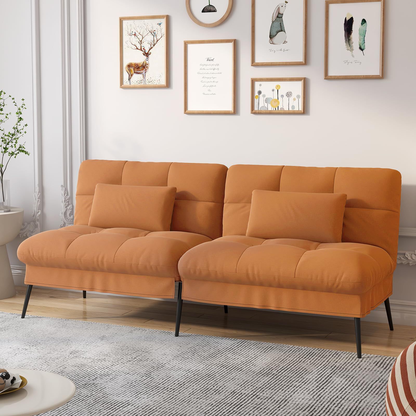 分割 幅174cm コンパクト 取り付け簡単 スクラブ生地 肘掛付き 鋼材の足部 ベッドになるソファ一 ベッド 収納 ソファー リクライニングソファー 6段階調節 猫の爪に強い 2人掛け 1人掛け 高い通気性 カウチソファー ソファベッド B001-O