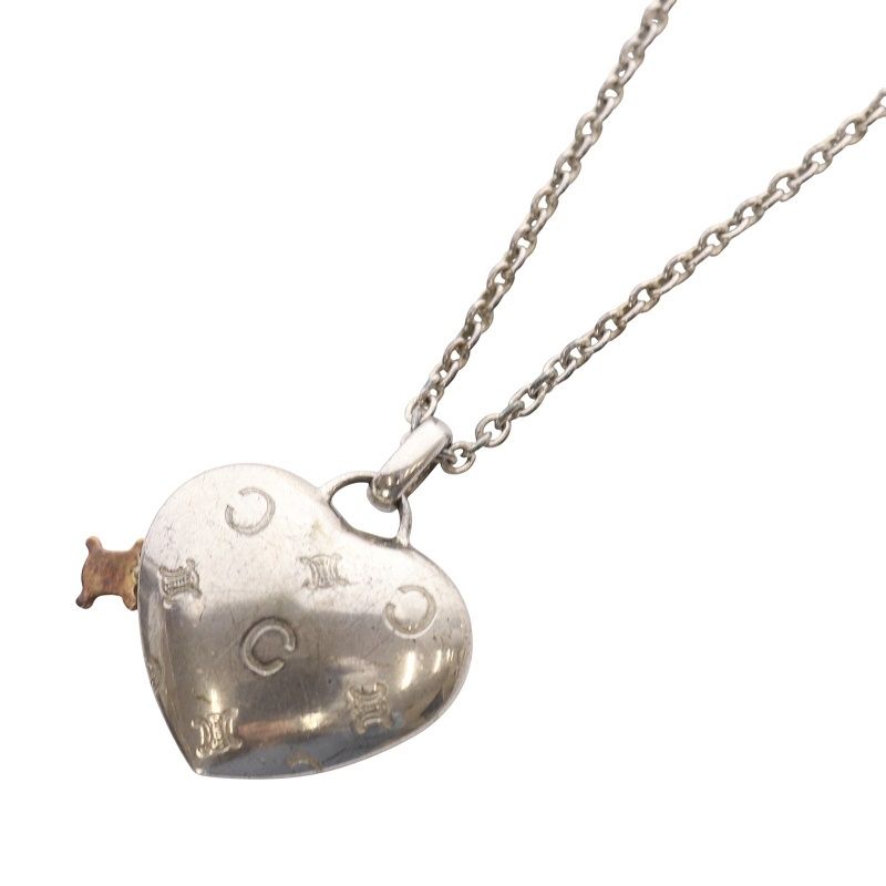 セリーヌ CELINE ネックレス ペンダント マカダム ハートモチーフ  